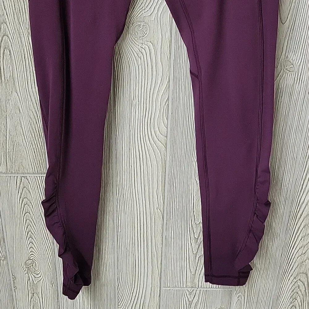 Lululemon Full Length Side Pocket Leggings Plum Womens Size 6 - Picture 3 of 10